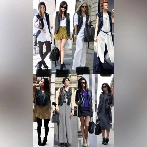 Rock & Republic Women’s Black Imitation Vegan Leather Lined Vest Small - Picture 3 of 16